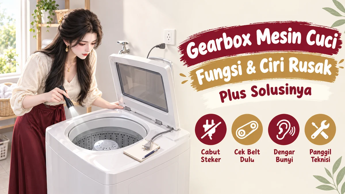 Gearbox Mesin Cuci: Fungsi, Ciri Rusak, dan Solusinya